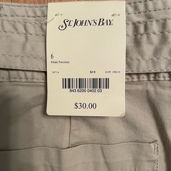 NWT St. John’s Bay Khaki Belted Skort Size 6 - Picture 4 of 5